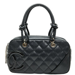 シャネル マトラッセ カンボンライン ココマーク ハンドバッグ ブラック ラムスキン レディース CHANEL 【中古】