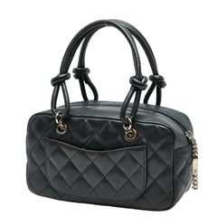 シャネル マトラッセ カンボンライン ココマーク ハンドバッグ ブラック ラムスキン レディース CHANEL 【中古】