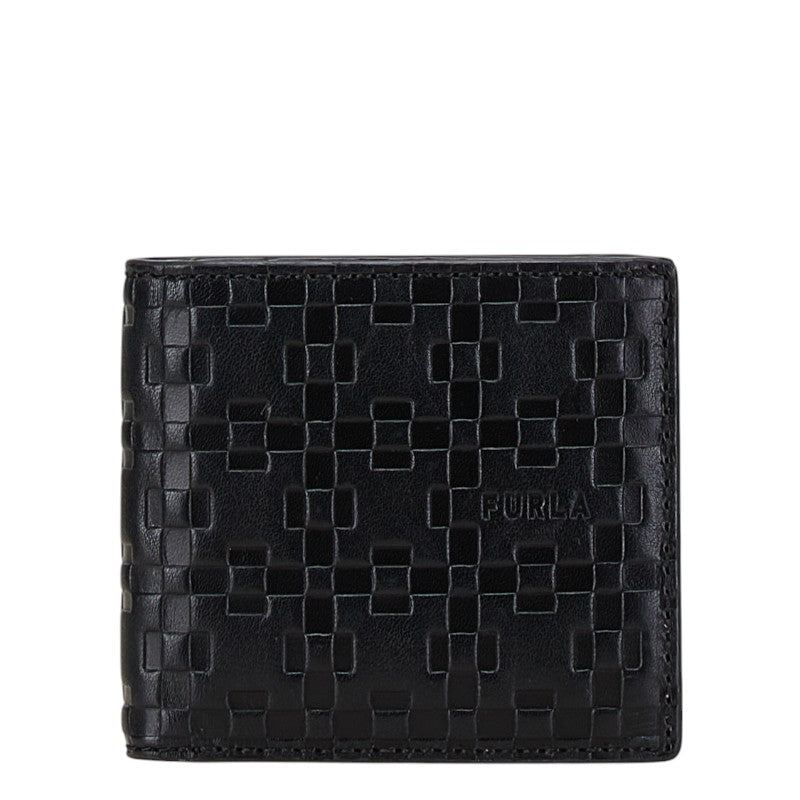 フルラ MAN SIRIO マン シリオ 三つ折り財布 ブラック レザー メンズ Furla 【中古】