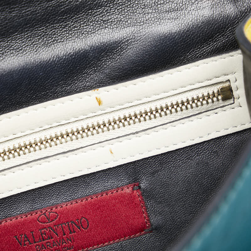ヴァレンチノ ロックスタッズ ショルダーバッグ マルチカラー レザー レディース Valentino 【中古】