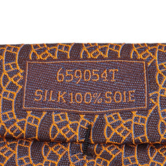 エルメス ネクタイ ブラック オレンジ シルク メンズ HERMES 【中古】