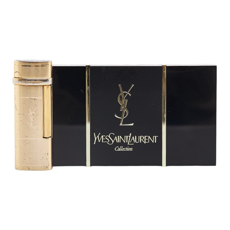 イヴ サンローラン YSLロゴ ガスライター ライター ゴールド メッキ レディース YVES SAINT LAURENT 【中古】