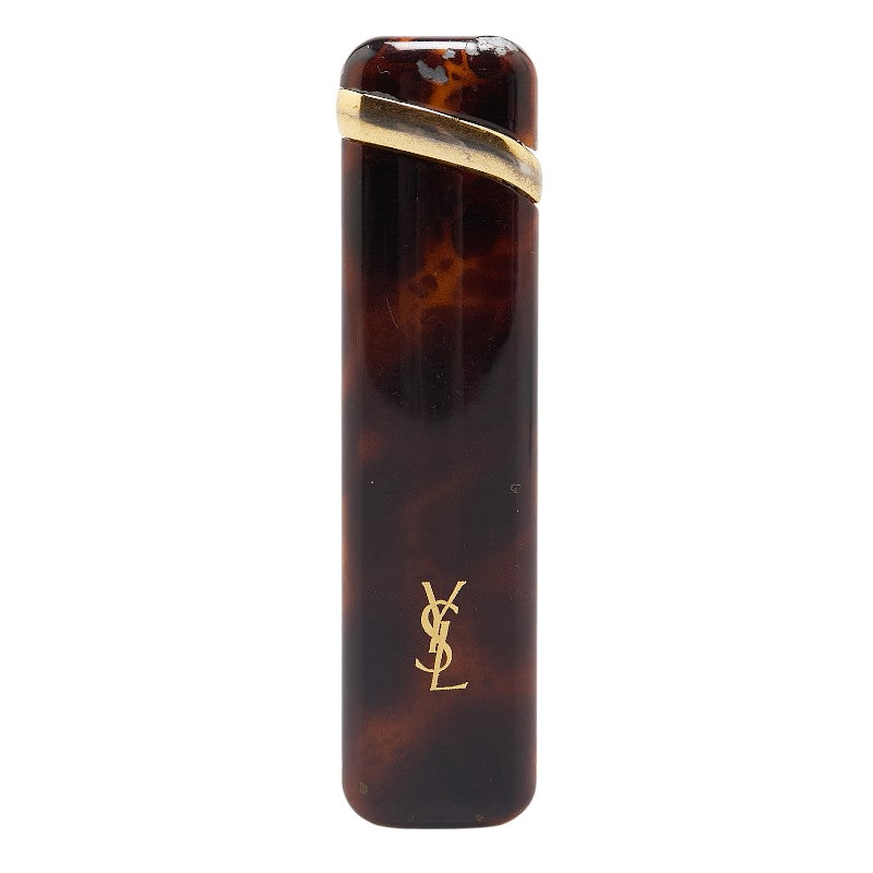 イヴ サンローラン YSLロゴ ガスライター ライター ゴールド ブラウン メッキ レディース YVES SAINT LAURENT 【中古】