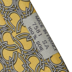 エルメス ネクタイ イエロー シルク メンズ HERMES 【中古】