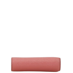 マークジェイコブス ブランデッド ミニ 二つ折り財布 コンパクトウォレット ピンク PVC レザー レディース MARC JACOBS 【中古】