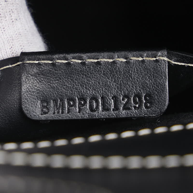 バーバリー ホースフェリー ロゴ ハンドバッグ ブラック ホワイト キャンバス レザー レディース BURBERRY 【中古】