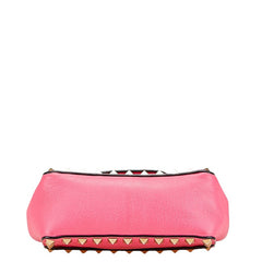 ヴァレンチノ スタッズ ミニ チェーン ショルダーバッグ ハンドバッグ ピンク ゴールド レザー レディース Valentino 【中古】