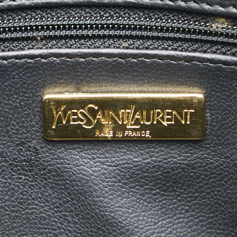 サンローラン Yモチーフ ハンドバッグ ショルダーバッグ 2WAY ネイビー ホワイト レザー レディース SAINT LAURENT 【中古】