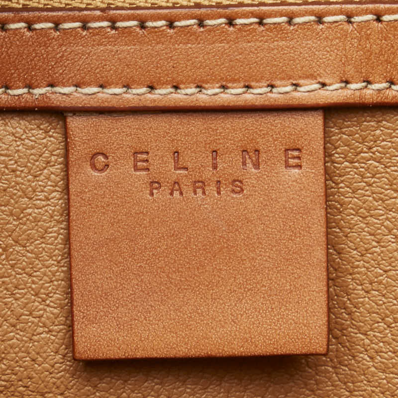 セリーヌ マカダム トートバッグ ブラウン PVC レザー レディース CELINE 【中古】