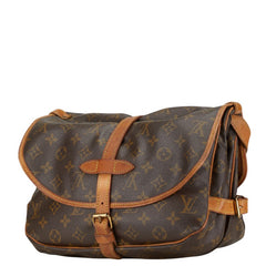 ルイ ヴィトン モノグラム ソミュール30 斜めがけ ショルダーバッグ M42256 ブラウン PVC レザー レディース LOUIS VUITTON 【中古】