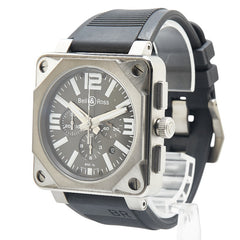 ベル＆ロス プロ チタニウム 腕時計 BR01-94-TT 自動巻き グレー文字盤 チタン ラバー メンズ Bell＆Ross 【中古】
