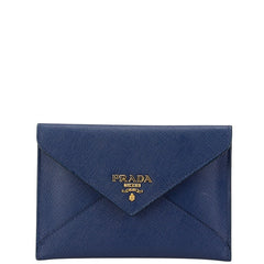プラダ レター型 コインケース 小銭入れ ブルー レザー レディース PRADA 【中古】