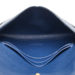 プラダ レター型 コインケース 小銭入れ ブルー レザー レディース PRADA 【中古】