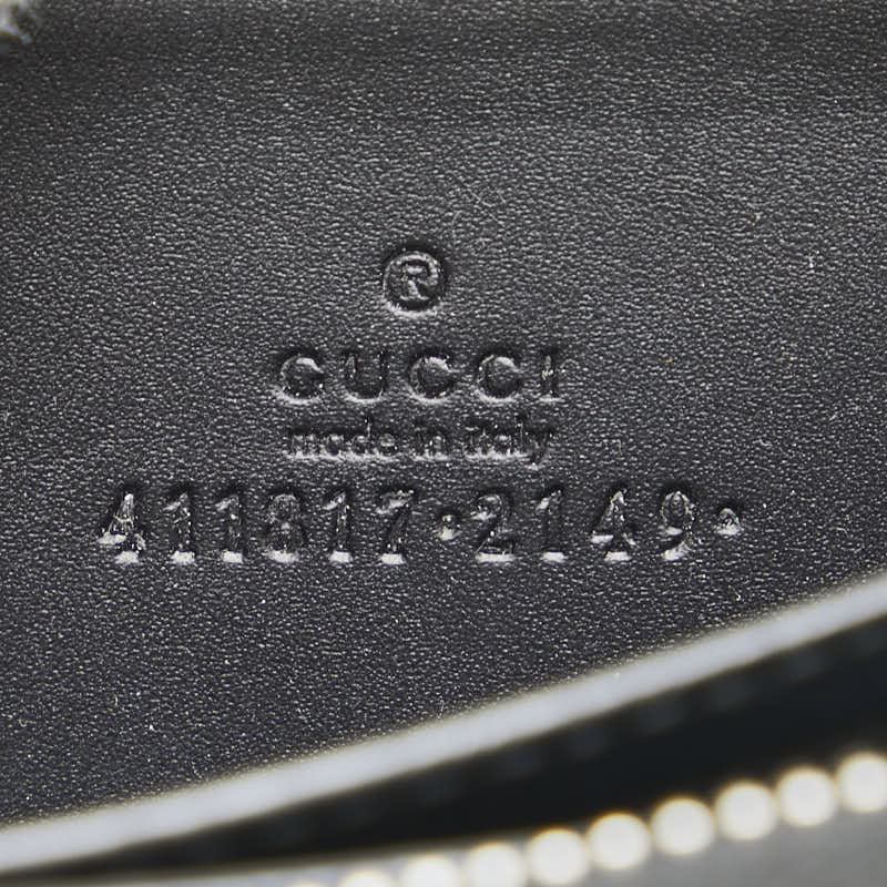 グッチ コインケース 411317 ブラック ベージュ PVC レザー レディース GUCCI 【中古】
