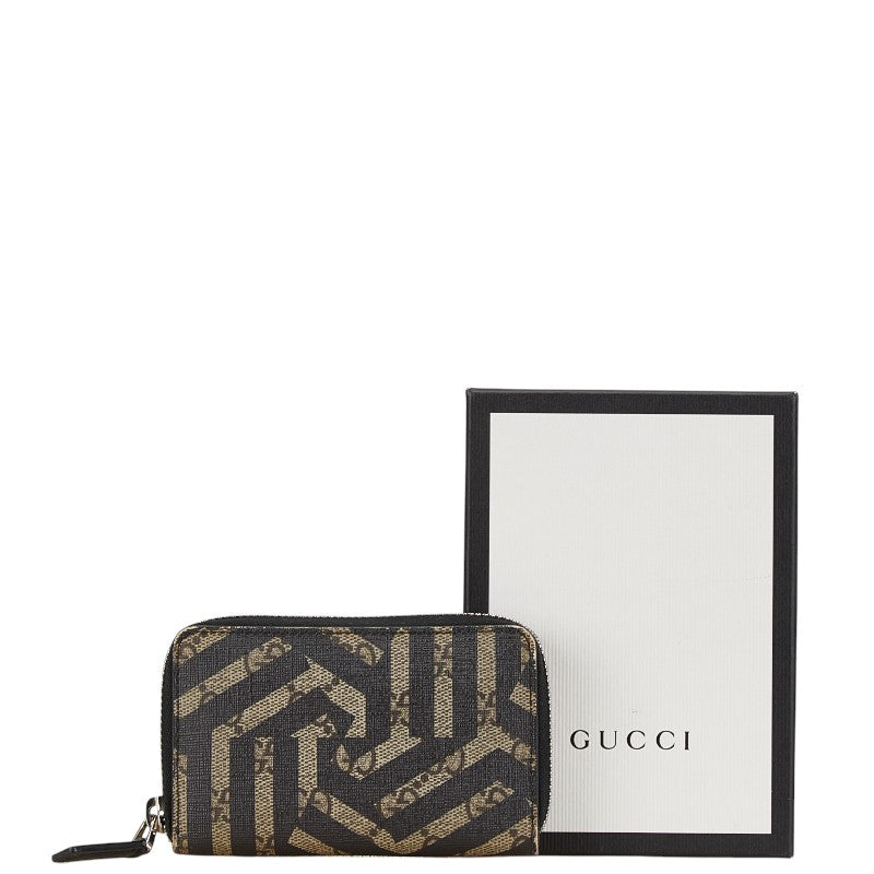 グッチ コインケース 411317 ブラック ベージュ PVC レザー レディース GUCCI 【中古】