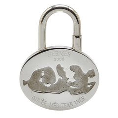 エルメス 地中海 2003年限定 カデナ パドロック 南京錠 シルバー メタル レディース HERMES 【中古】