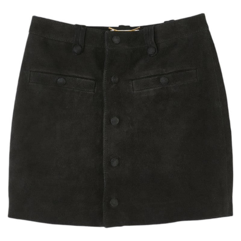 サンローラン ミニスカート F34 ブラック スウェード レディース SAINT LAURENT 【中古】