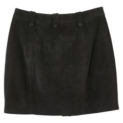 サンローラン ミニスカート F34 ブラック スウェード レディース SAINT LAURENT 【中古】