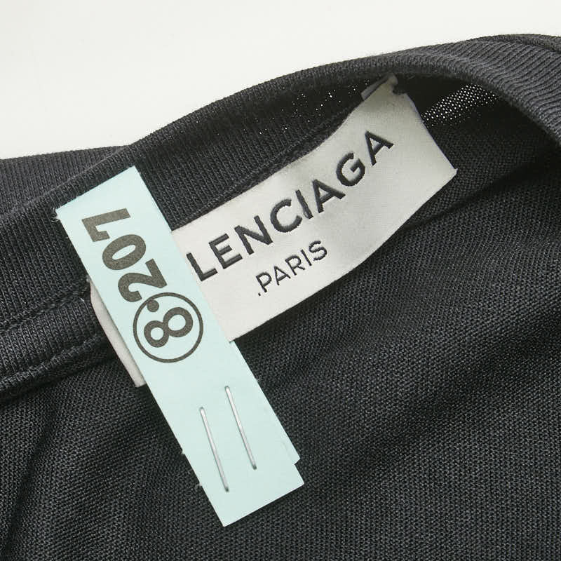 バレンシアガ フロントスリット 半袖 Tシャツ サイズ：M ブラック ポリウレタン ポリエステル コットン レディース BALENCIAGA 【中古】