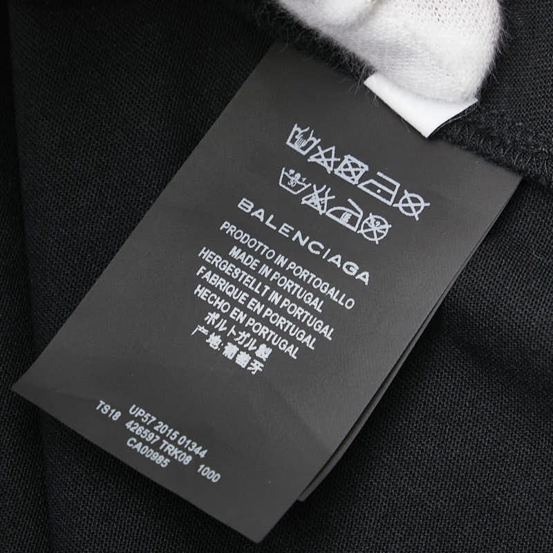 バレンシアガ フロントスリット 半袖 Tシャツ サイズ：M ブラック ポリウレタン ポリエステル コットン レディース BALENCIAGA 【中古】