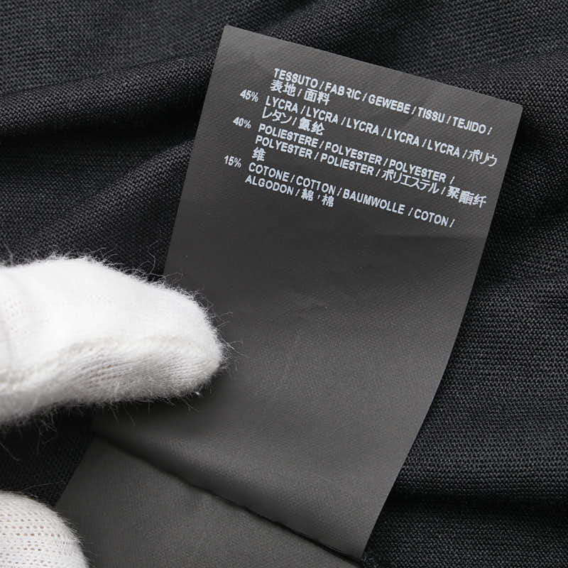 バレンシアガ フロントスリット 半袖 Tシャツ サイズ：M ブラック ポリウレタン ポリエステル コットン レディース BALENCIAGA 【中古】