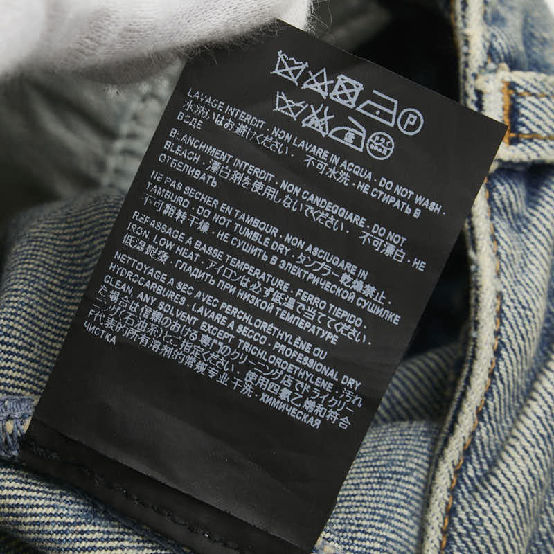 サンローラン 16SS ニークラッシュ デニムパンツ スキニー サイズ：24 412203 Y477K インディゴブルー コットン レディース SAINT LAURENT 【中古】
