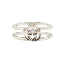 グッチ インターロッキングG リング 指輪 #10 SV925 シルバー レディース GUCCI 【中古】