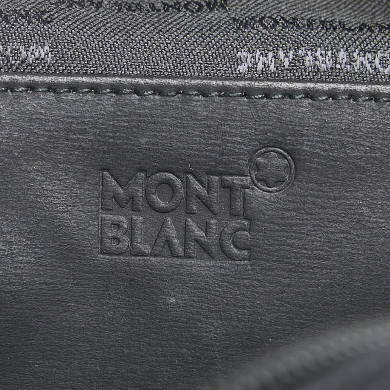 モンブラン セカンドバッグ クラッチバッグ ブラック キャンバス レザー メンズ MONTBLANC 【中古】