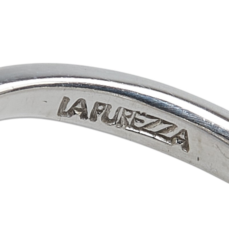K18WG ホワイトゴールド ダイヤ0.03ct LA PUREZZA ラ プレッツァ 植物 モチーフ リング 指輪 レディース 10号 【中古】