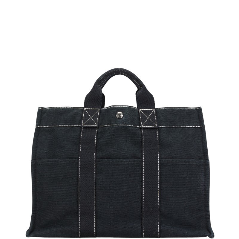 エルメス フールトゥ トートMM トートバッグ ブラック キャンバス レディース HERMES 【中古】