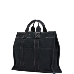 エルメス フールトゥ トートMM トートバッグ ブラック キャンバス レディース HERMES 【中古】