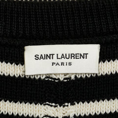 サンローラン ボーダー ニット サイズ：XS ホワイト ネイビー コットン ウール レディース SAINT LAURENT 【中古】