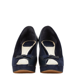 ディオール ハイヒール オープントゥ パンプス サイズ:36 1/2 ブラック レザー レディース Dior 【中古】