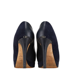 ディオール ハイヒール オープントゥ パンプス サイズ:36 1/2 ブラック レザー レディース Dior 【中古】