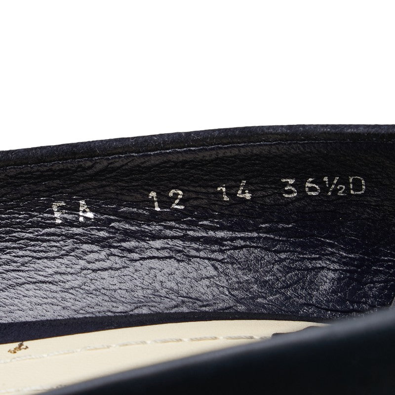 ディオール ハイヒール オープントゥ パンプス サイズ:36 1/2 ブラック レザー レディース Dior 【中古】