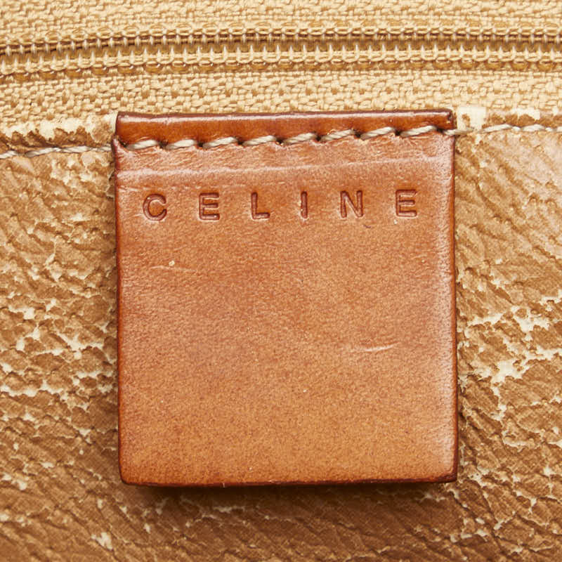 セリーヌ マカダム トートバッグ ブラウン PVC レザー レディース CELINE 【中古】