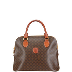 セリーヌ マカダム ハンドバッグ ブラウン PVC レザー レディース CELINE 【中古】