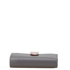 セリーヌ スモールストラップウォレット エッセンシャル 二つ折り財布 コンパクトウォレット グレー ピンク レザー レディース CELINE 【中古】