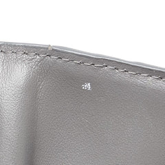 セリーヌ スモールストラップウォレット エッセンシャル 二つ折り財布 コンパクトウォレット グレー ピンク レザー レディース CELINE 【中古】
