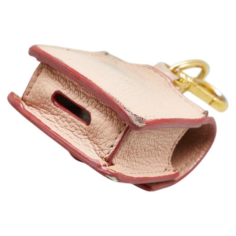 ミュウ ミュウ マドラスラブ AirPodsケース イヤホンケース 5TT106 ピンク レッド レザー レディース Miu Miu 【中古】