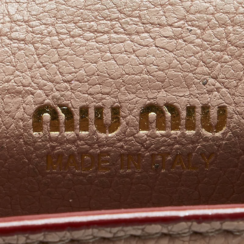 ミュウ ミュウ マドラスラブ AirPodsケース イヤホンケース 5TT106 ピンク レッド レザー レディース Miu Miu 【中古】