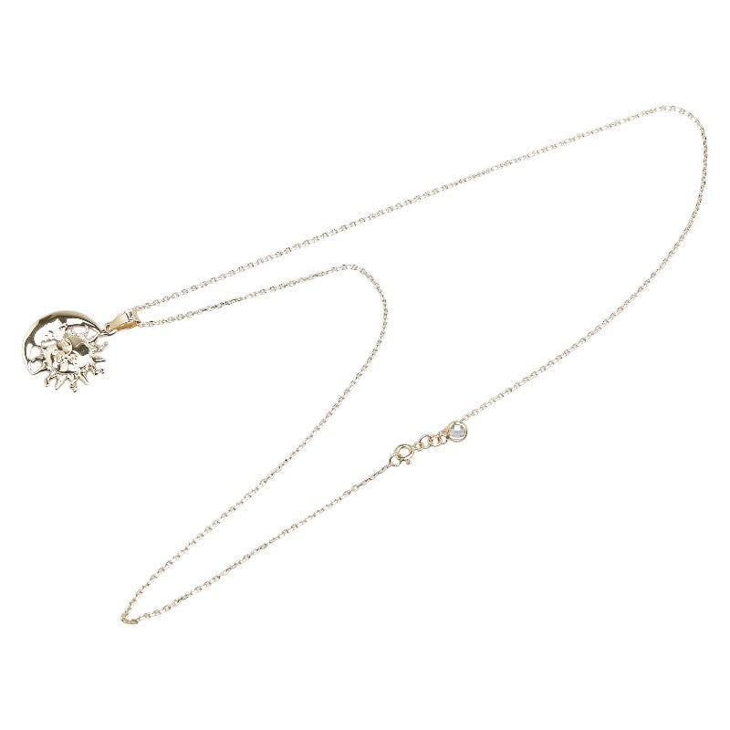 K14YG イエローゴールド ムーン サン 月 太陽 モチーフ ペンダントネックレス レディース 【中古】