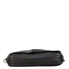 ヴァレンティノ ロックスタッズ 斜め掛け ショルダーバッグ ブラック レザー レディース VALENTINO 【中古】