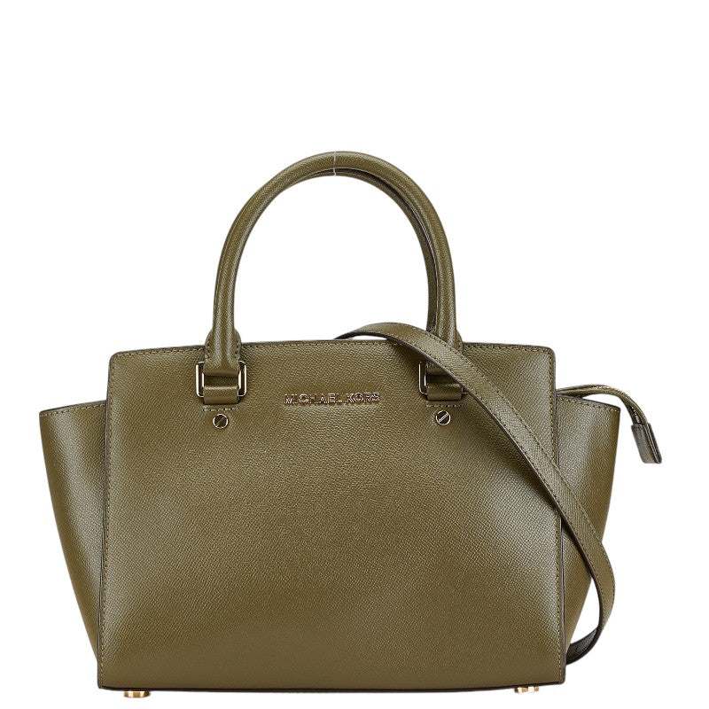 マイケルコース セルマ ハンドバッグ ショルダーバッグ 2WAY 30S3GLMS2L カーキ レザー レディース Michael Kors 【中古】