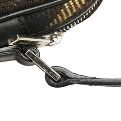 バーバリー チェック 斜め掛け ショルダーバッグ ブラック ブラウン ウール レザー レディース BURBERRY 【中古】