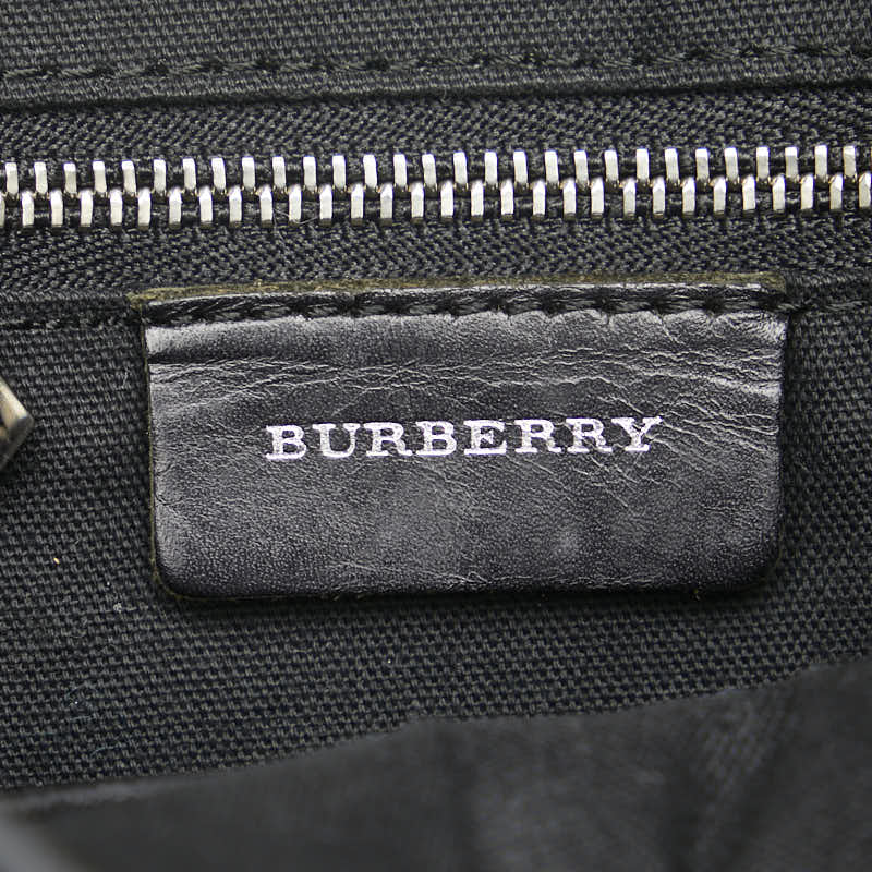 バーバリー チェック 斜め掛け ショルダーバッグ ブラック ブラウン ウール レザー レディース BURBERRY 【中古】