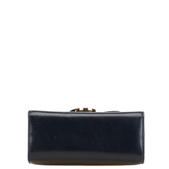 サルヴァトーレフェラガモ ガンチーニ 斜め掛け ショルダーバッグ BA214797 ネイビー レザー レディース Salvatore Ferragamo 【中古】