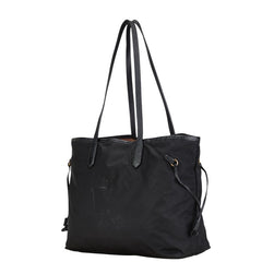 プラダ トートバッグ ハンドバッグ ブラック ナイロン レザー レディース PRADA 【中古】