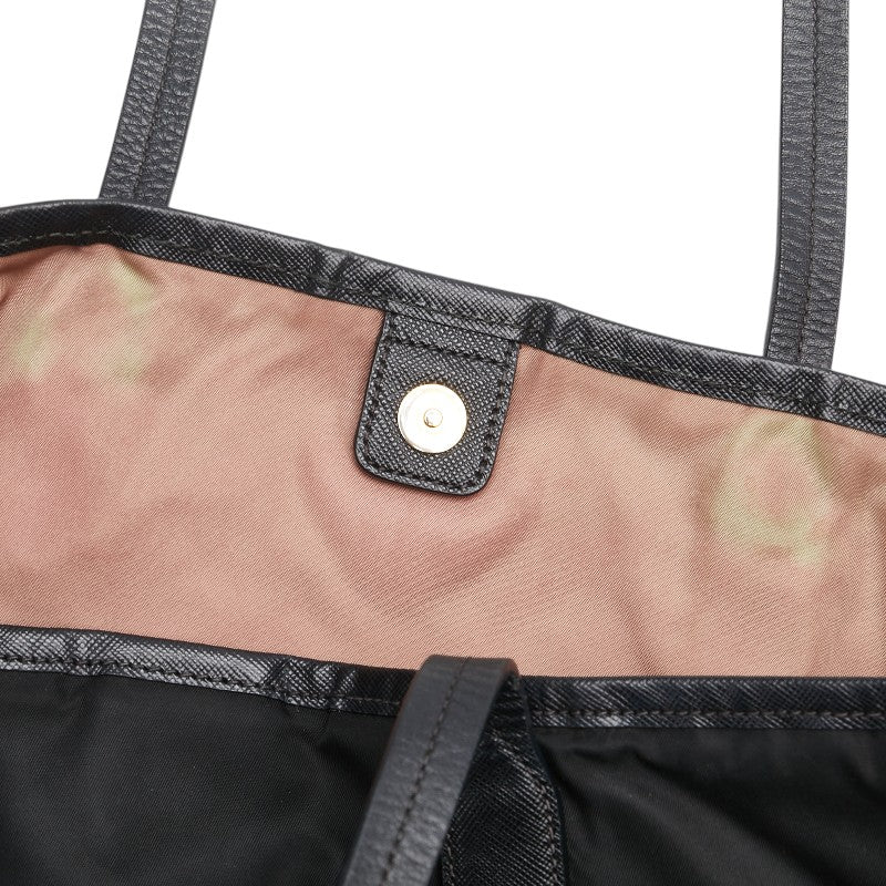 プラダ トートバッグ ハンドバッグ ブラック ナイロン レザー レディース PRADA 【中古】