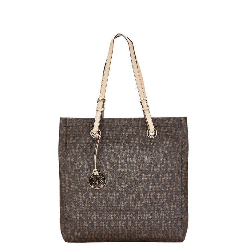 マイケルコース MKシグネチャー ハンドバッグ トートバッグ 35H2GTTT3B ブラウン PVC レザー レディース Michael Kors 【中古】